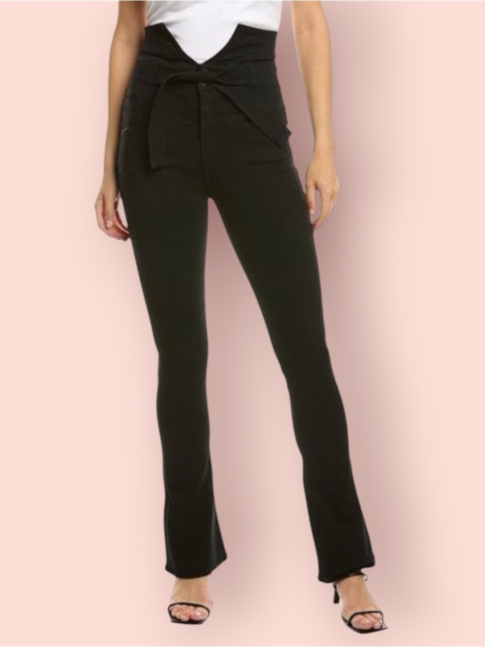 MOTHER The Triple Stack Runaway Flare Black Jeans in Not Guilty